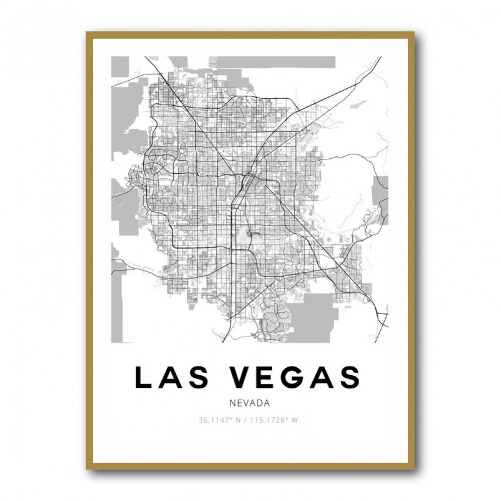 Las Vegas City Map Wall Art