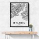 Istanbul City Map Wall Art