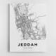 Jeddah City Map Wall Art