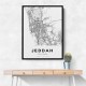 Jeddah City Map Wall Art