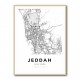 Jeddah City Map Wall Art