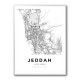 Jeddah City Map Wall Art