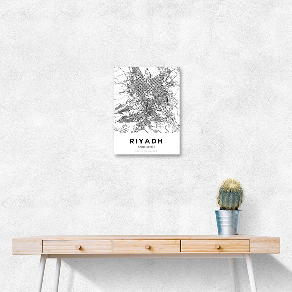 Riyadh City Map Wall Art