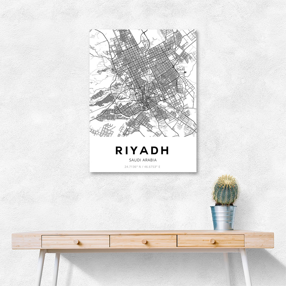 Riyadh City Map Wall Art