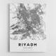 Riyadh City Map Wall Art