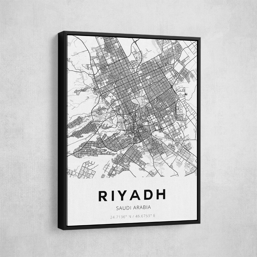 Riyadh City Map Wall Art