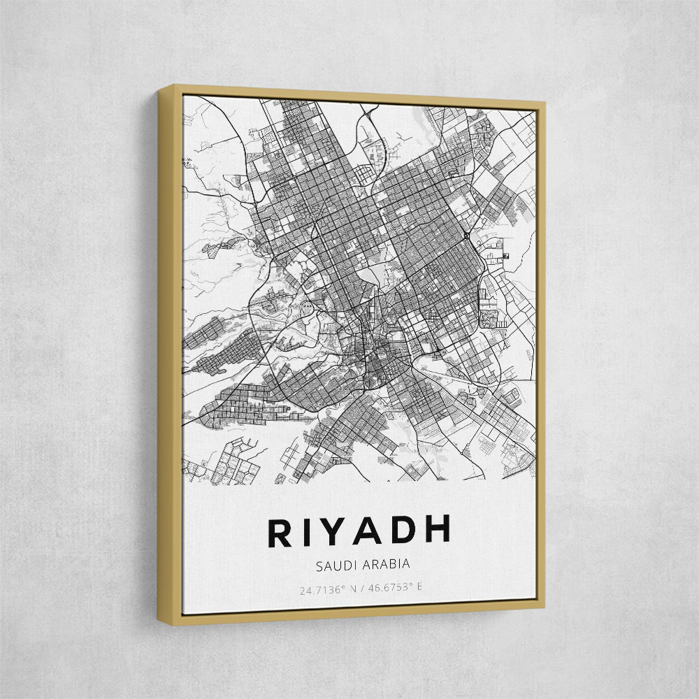 Riyadh City Map Wall Art