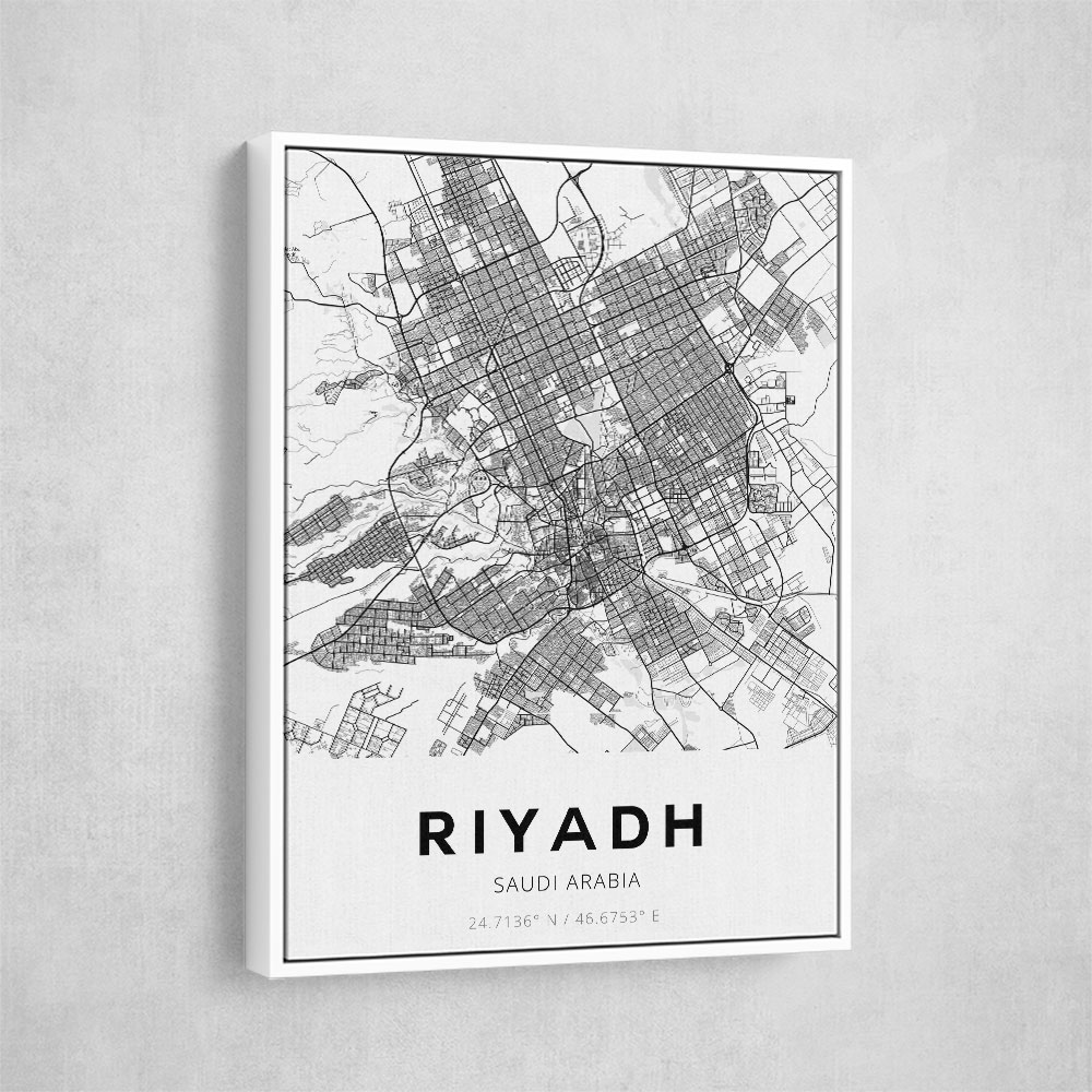 Riyadh City Map Wall Art