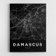 Damascus City Map - Black