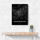 Damascus City Map - Black