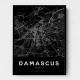 Damascus City Map - Black