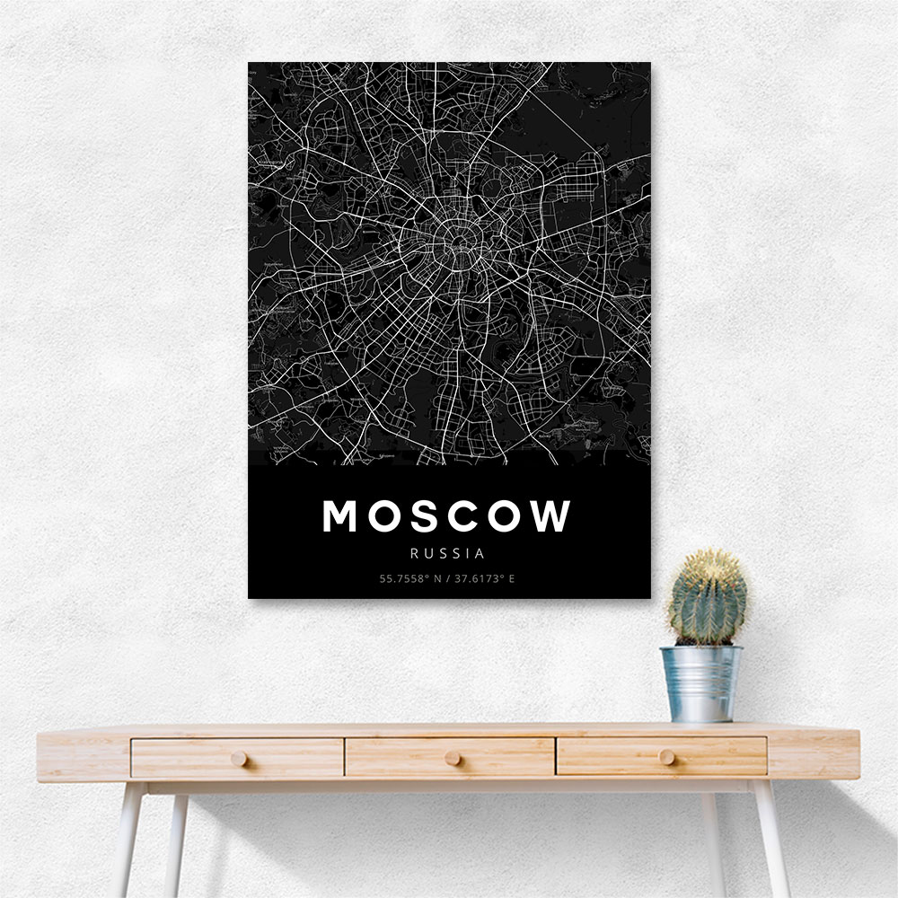 Moscow City Map - Black