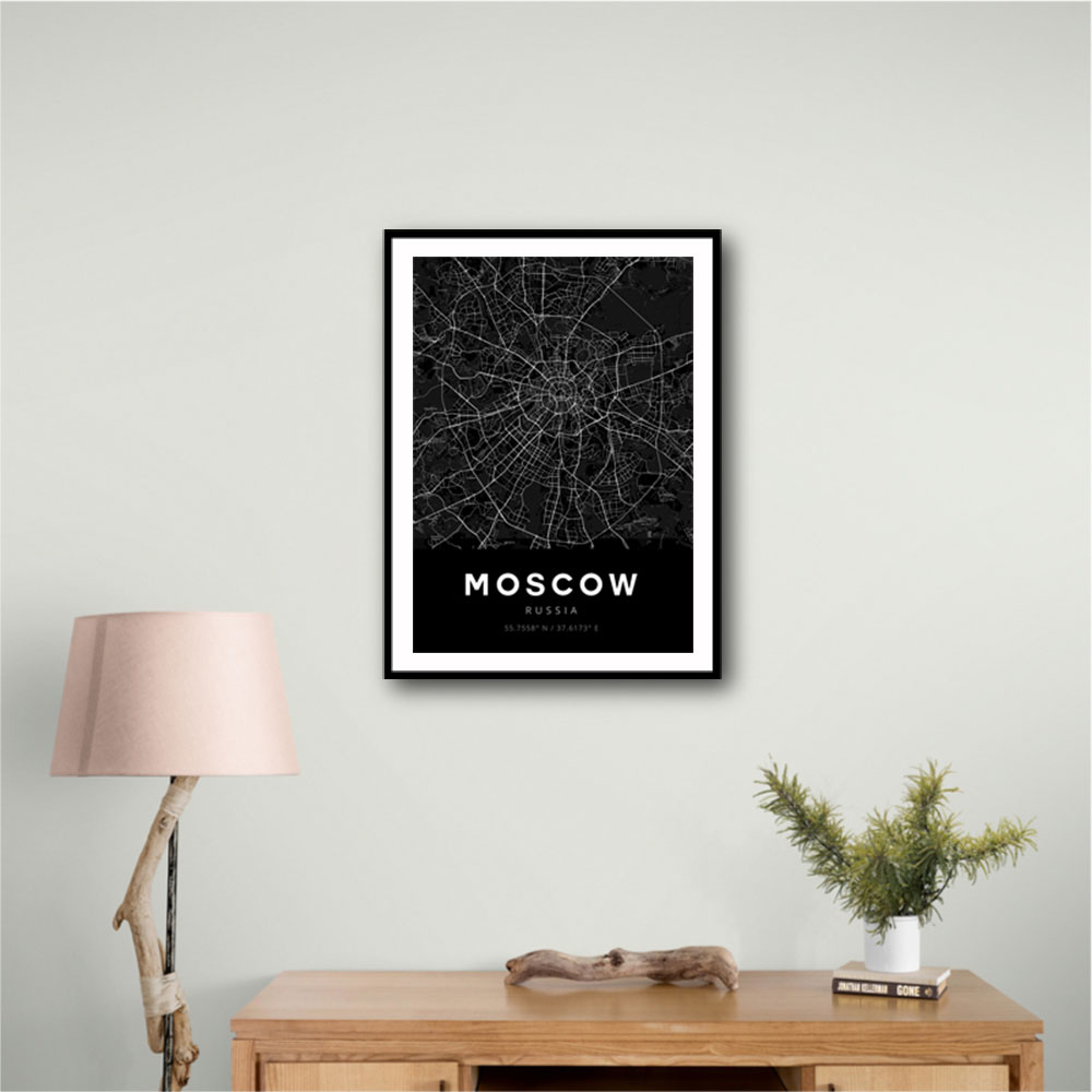 Moscow City Map - Black