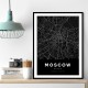 Moscow City Map - Black