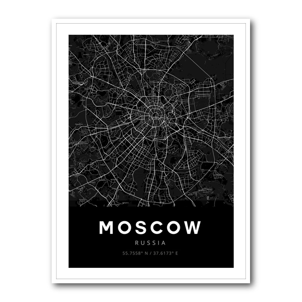 Moscow City Map - Black