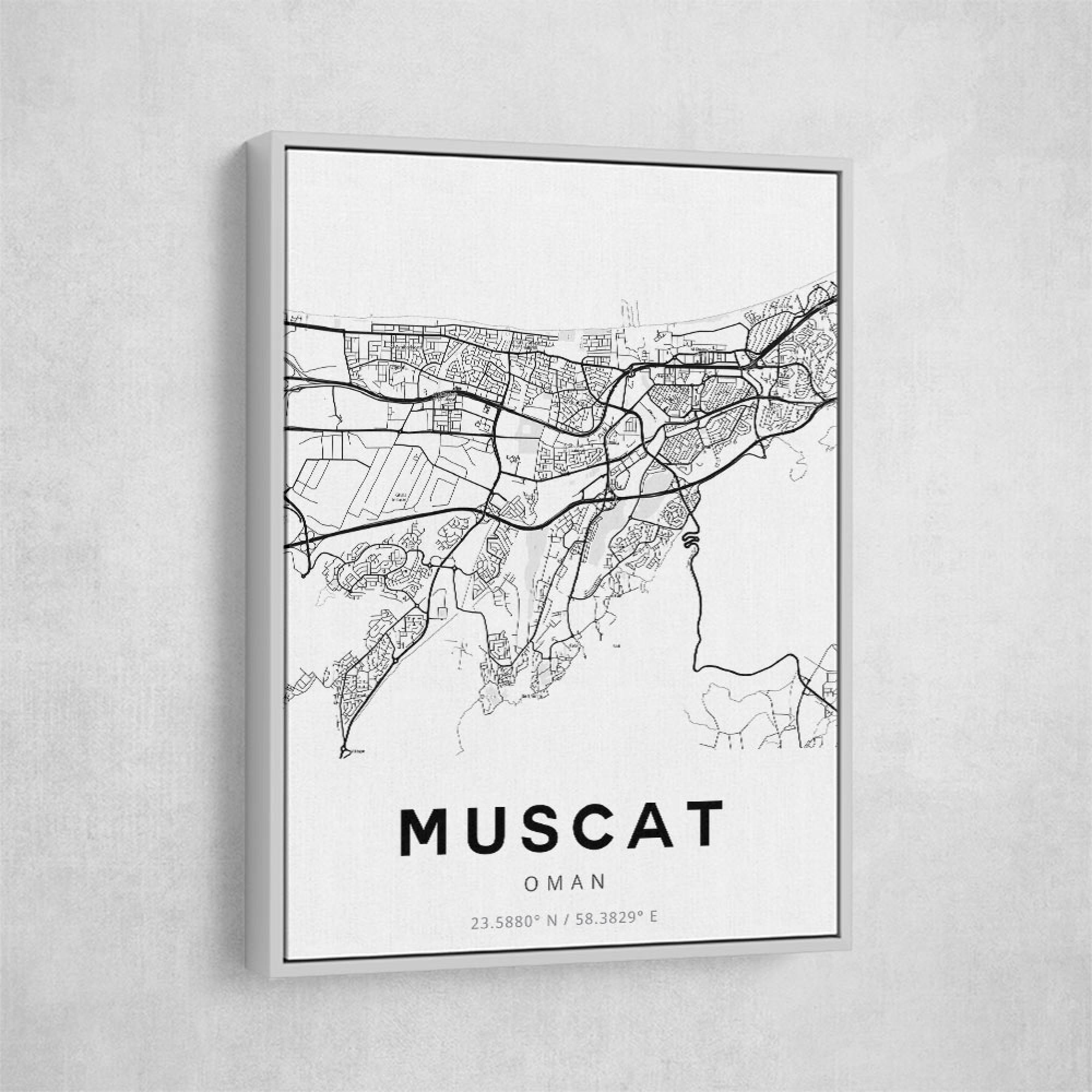 Muscat City Map Wall Art