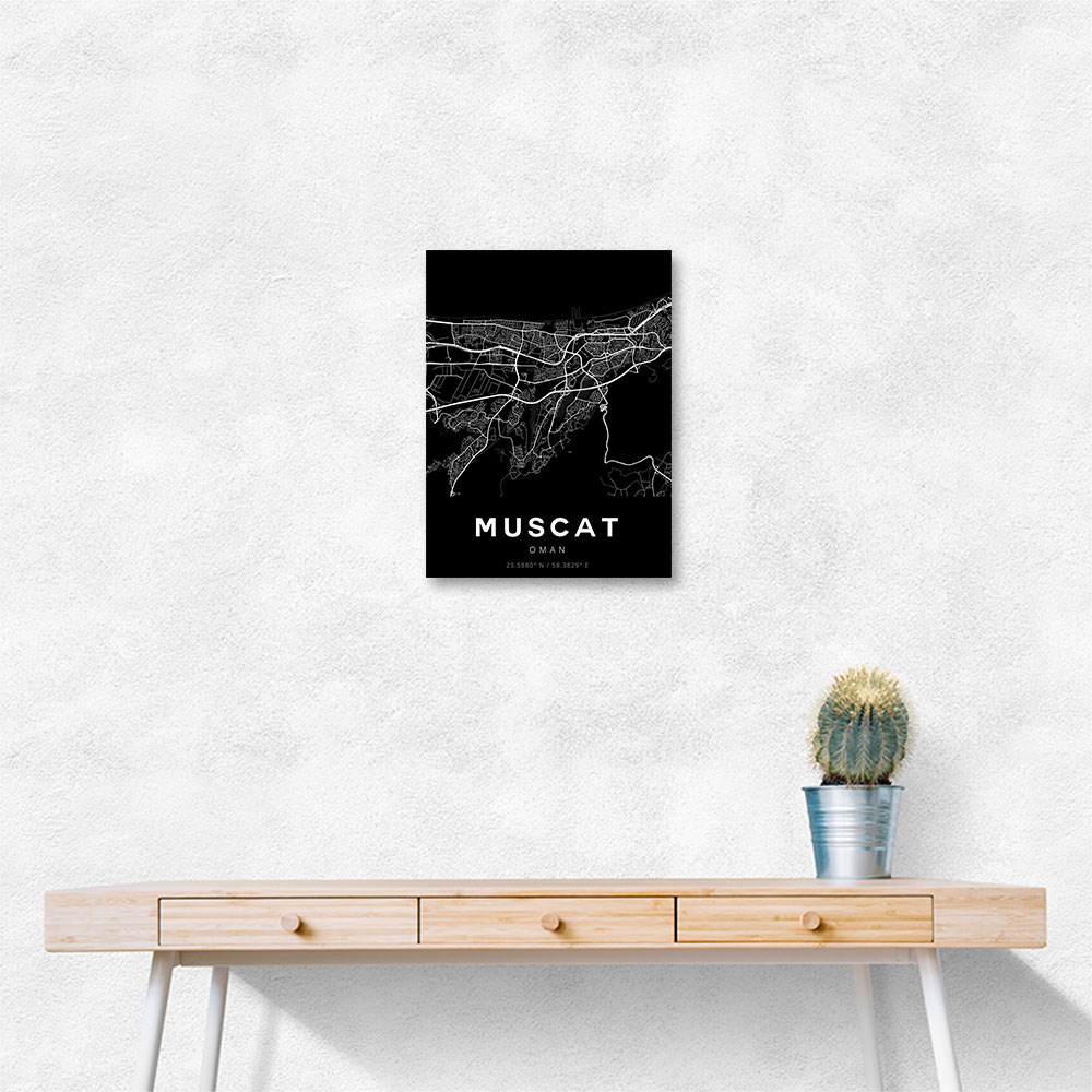 Muscat City Map - Black