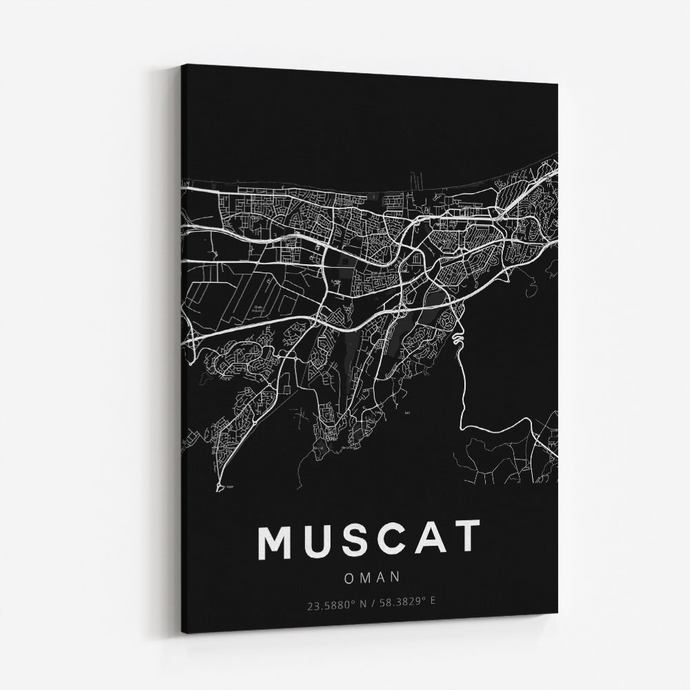 Muscat City Map - Black