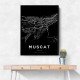 Muscat City Map - Black