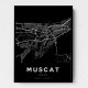 Muscat City Map - Black