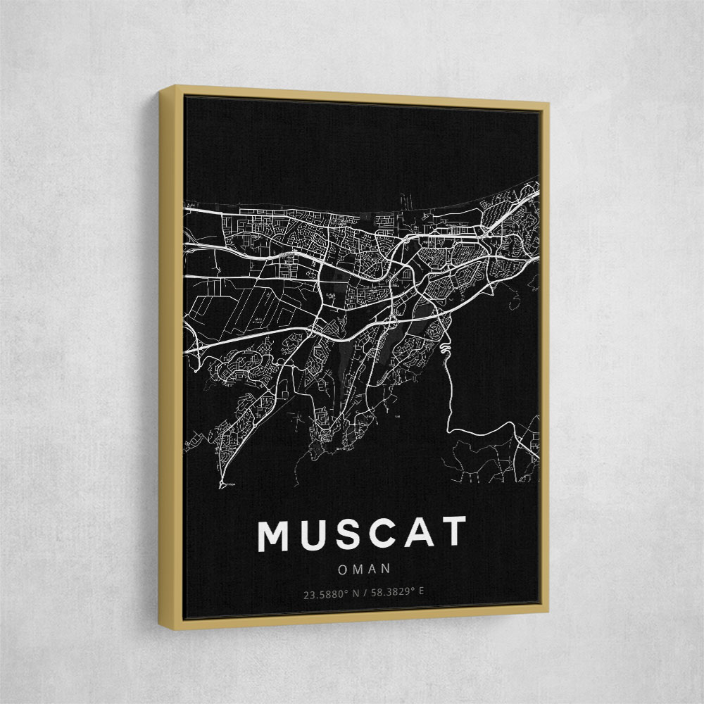 Muscat City Map - Black