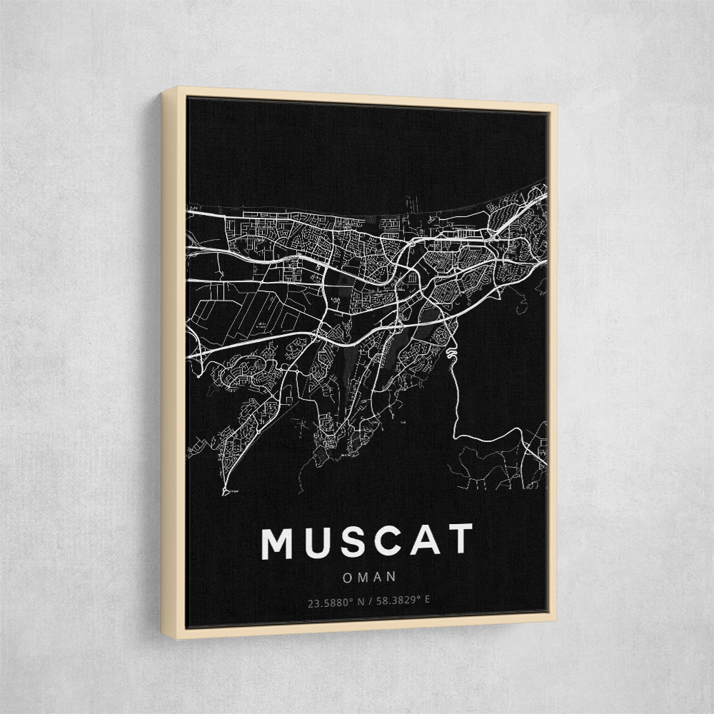 Muscat City Map - Black