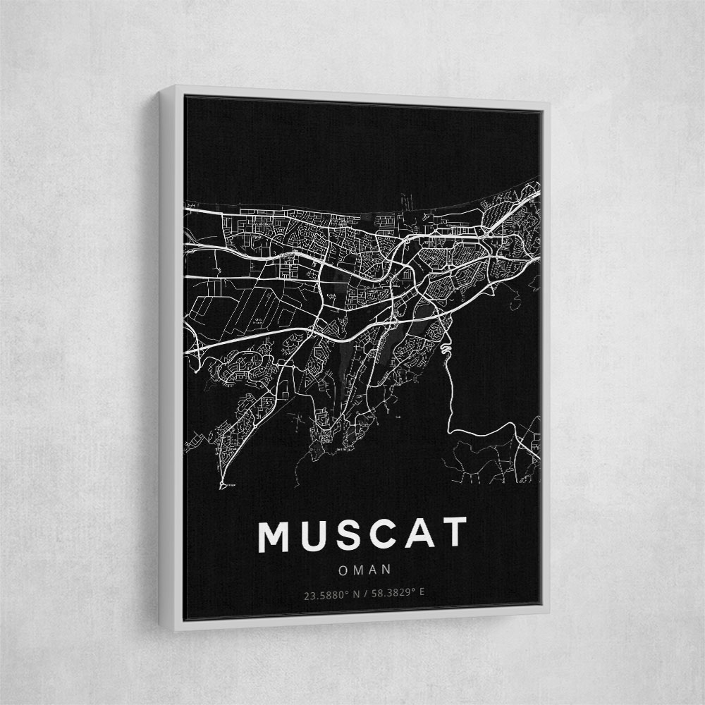 Muscat City Map - Black