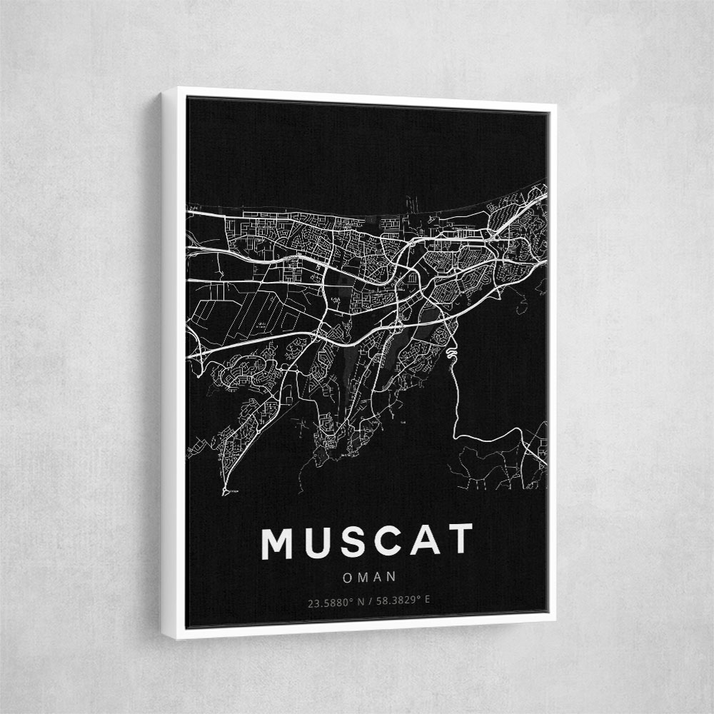 Muscat City Map - Black