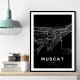 Muscat City Map - Black