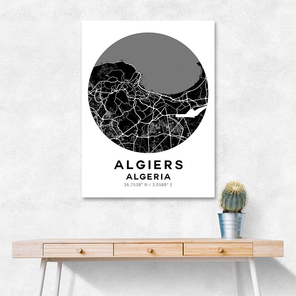 Algiers Map Round