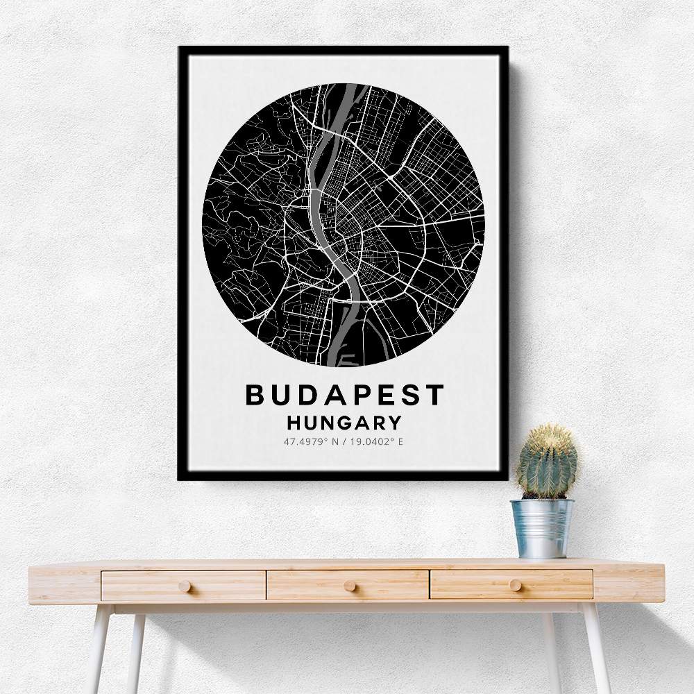 Budapest Map Round