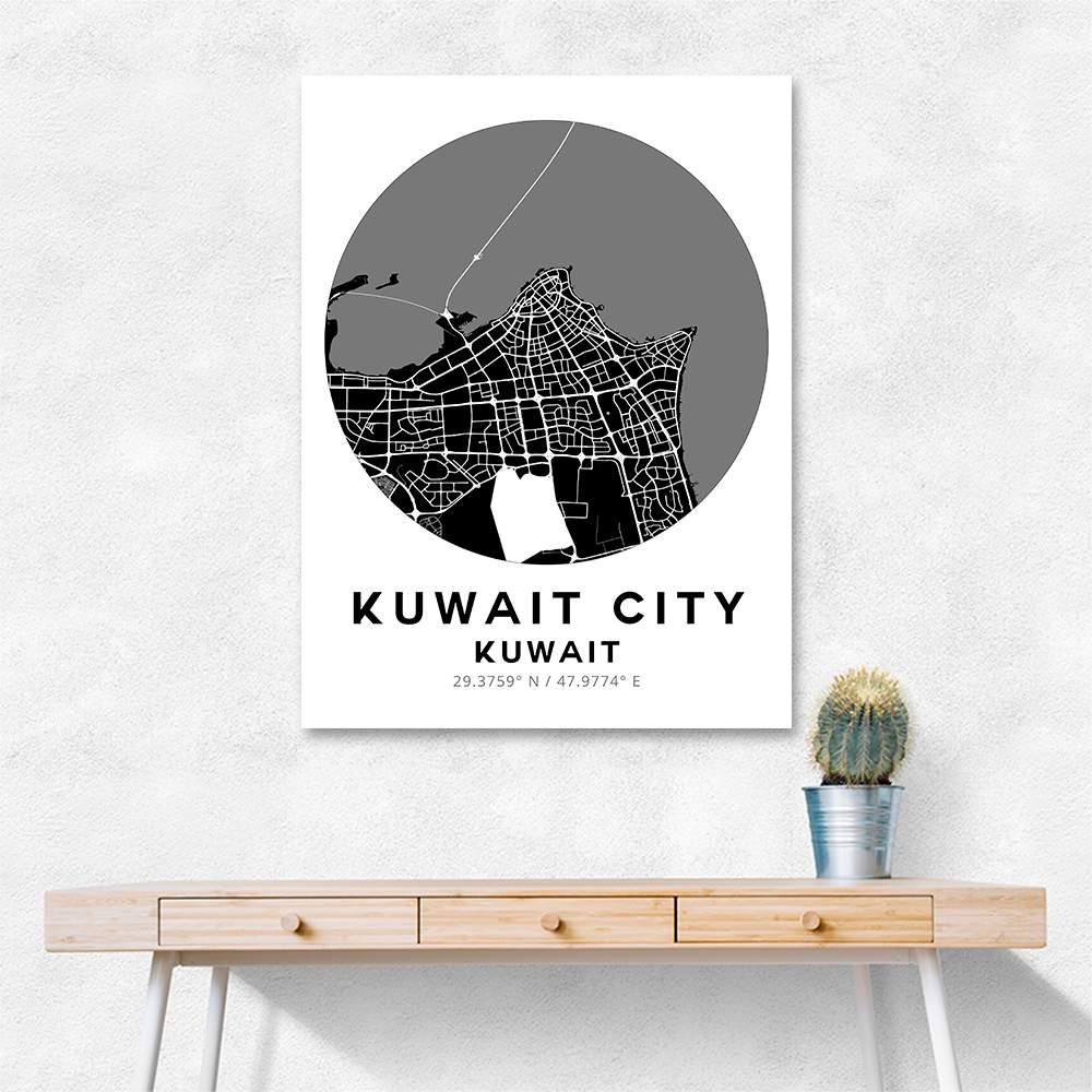 Kuwait City Map Round