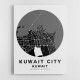 Kuwait City Map Round