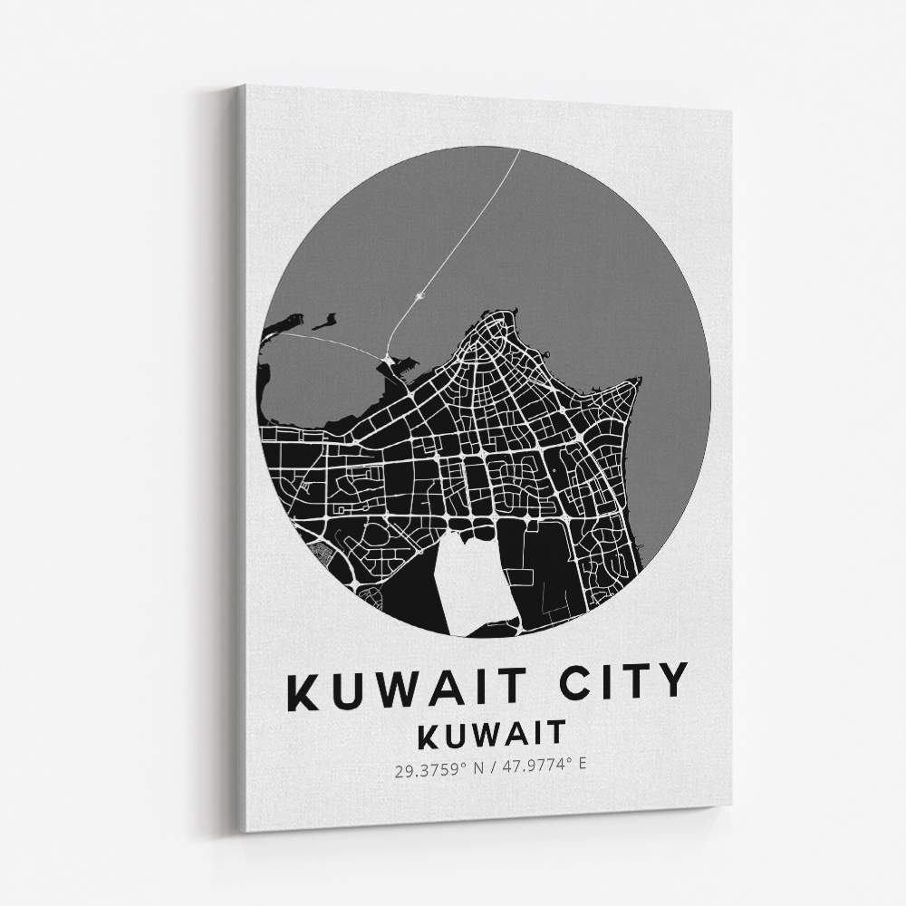 Kuwait City Map Round