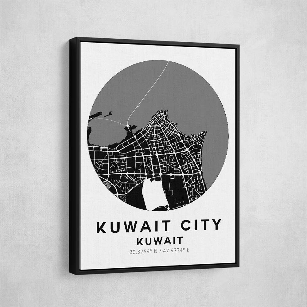 Kuwait City Map Round