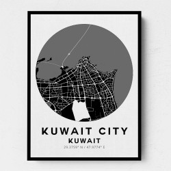 Kuwait City Map Round
