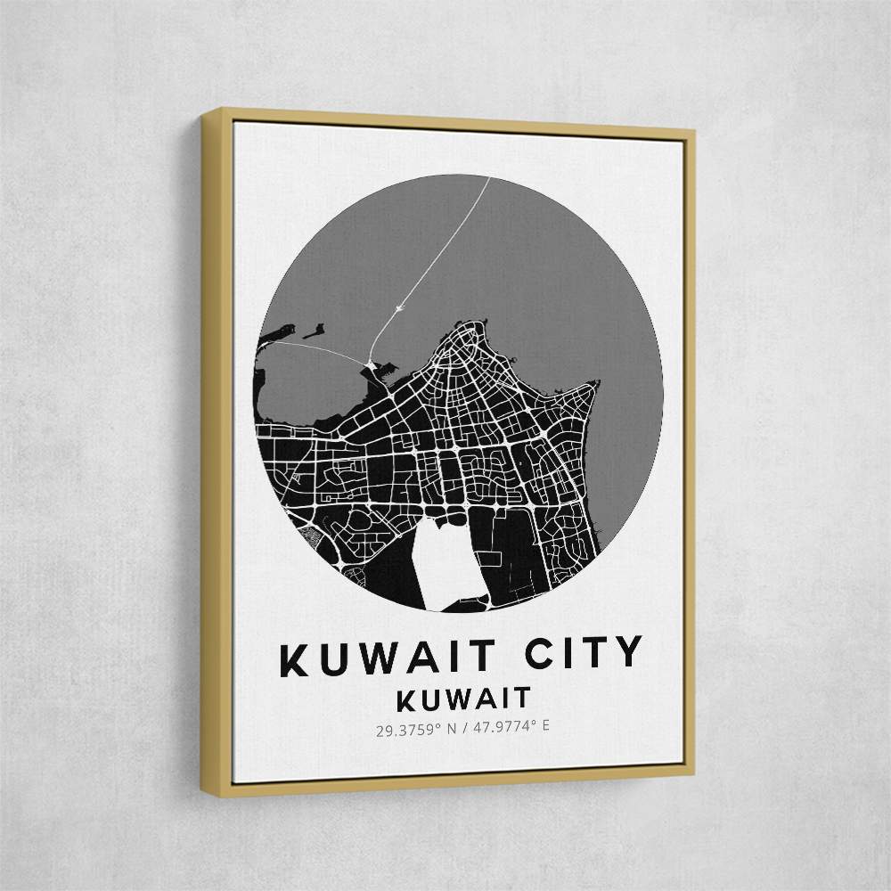 Kuwait City Map Round