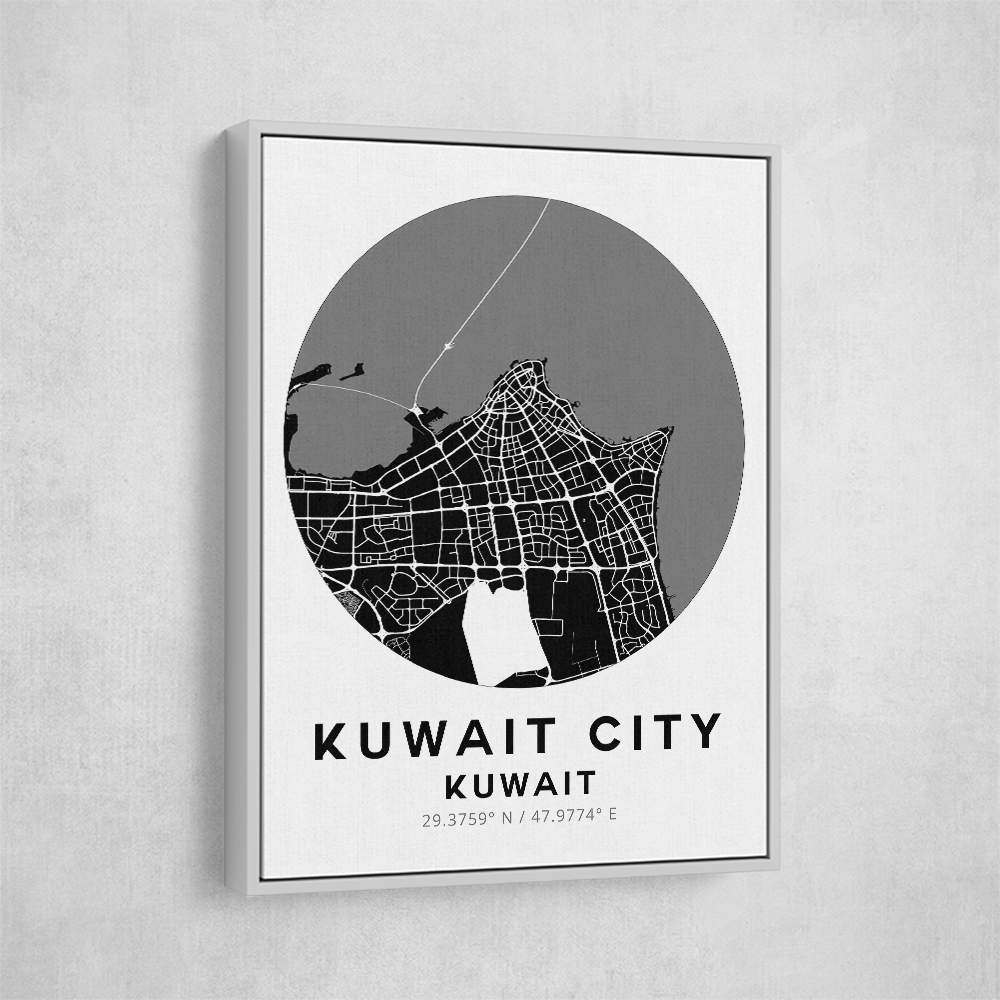 Kuwait City Map Round