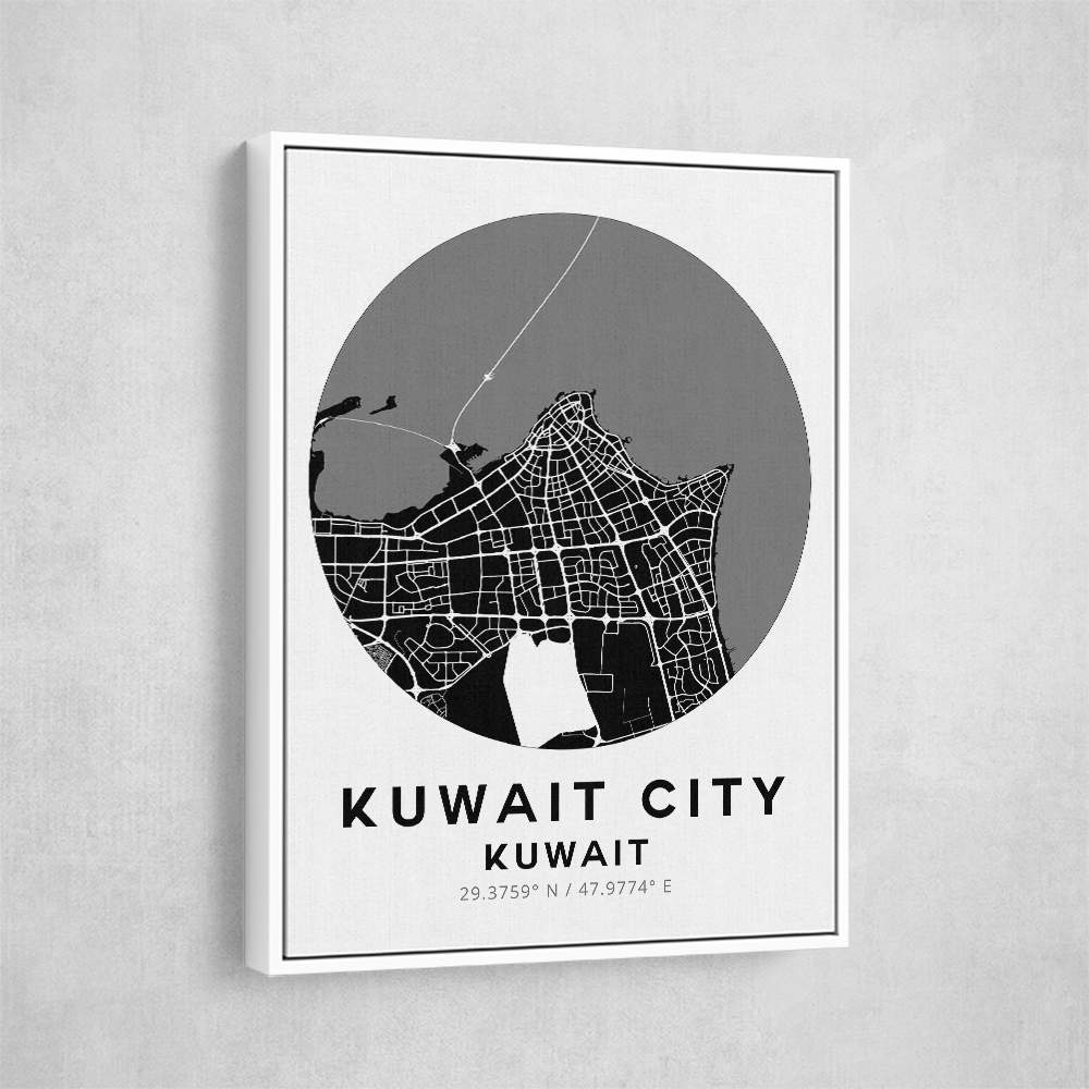 Kuwait City Map Round