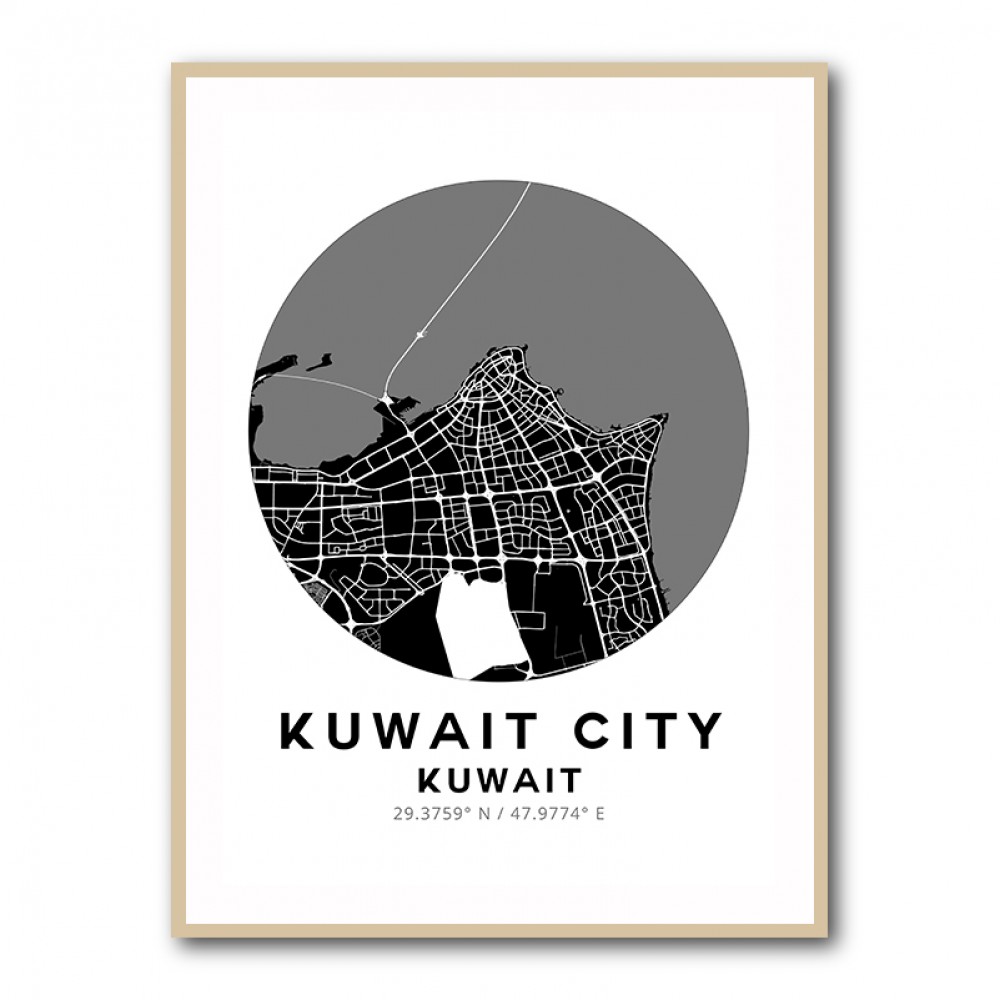 Kuwait City Map Round