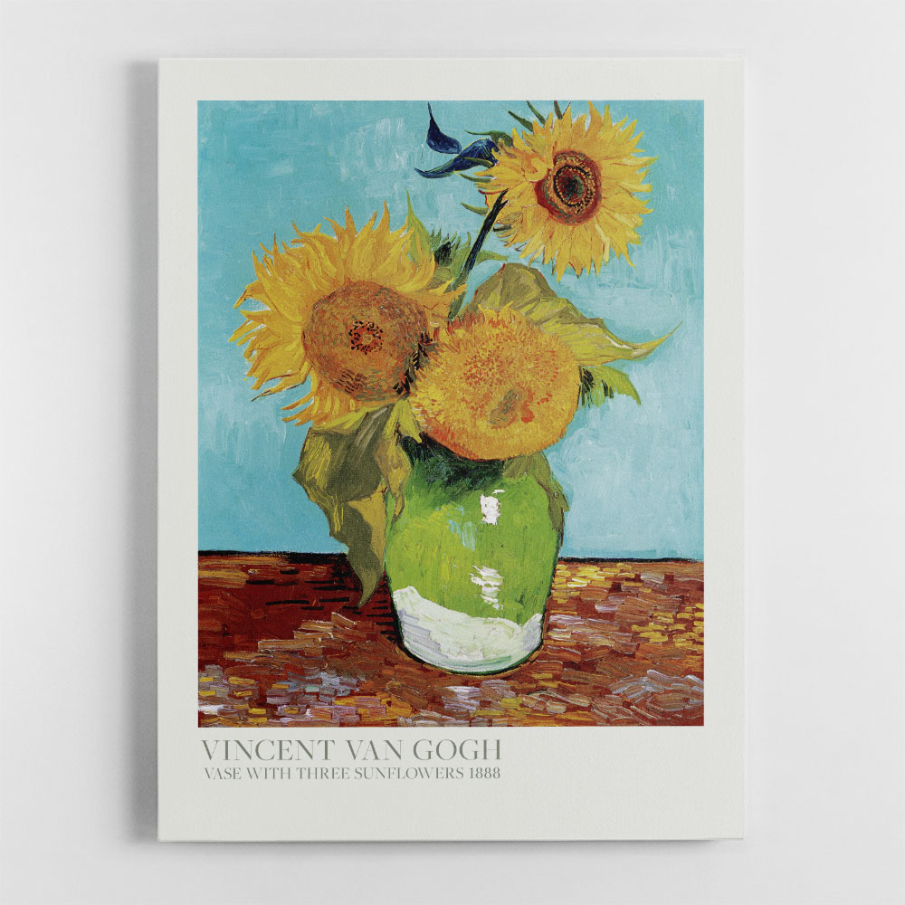 Vase With Three Sunflowers