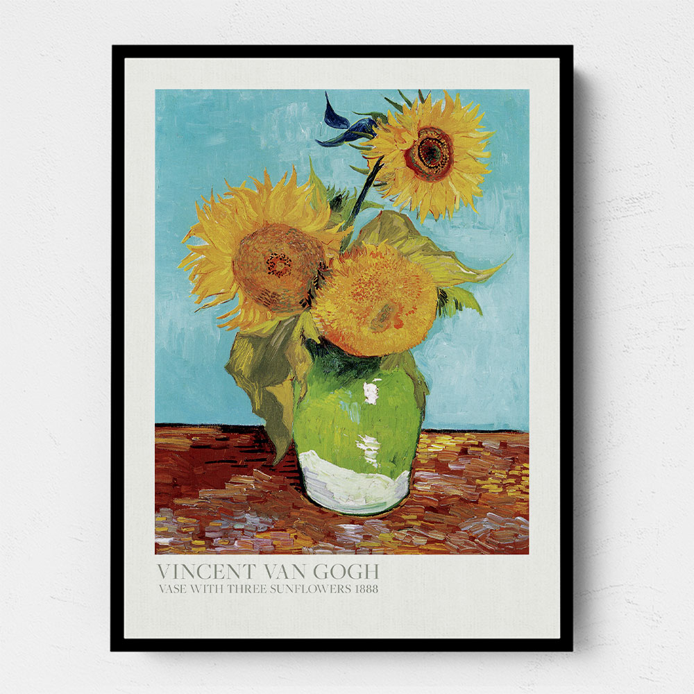 Vase With Three Sunflowers