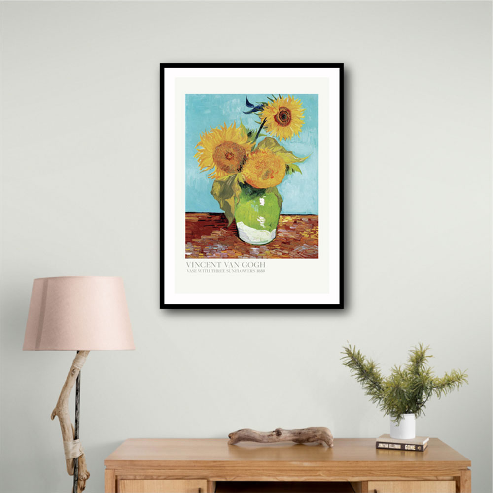 Vase With Three Sunflowers