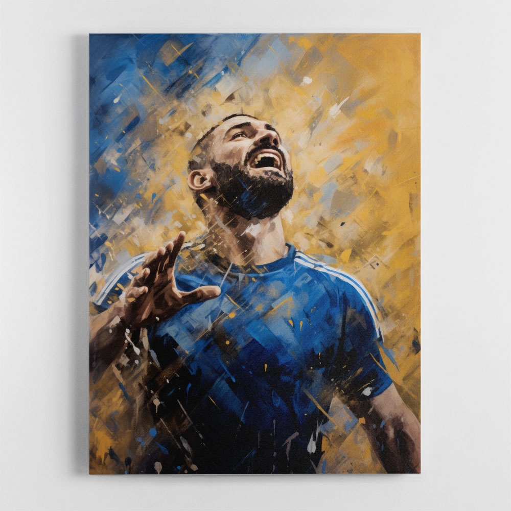 Karim Benzema Abstract Portrait Wall Art