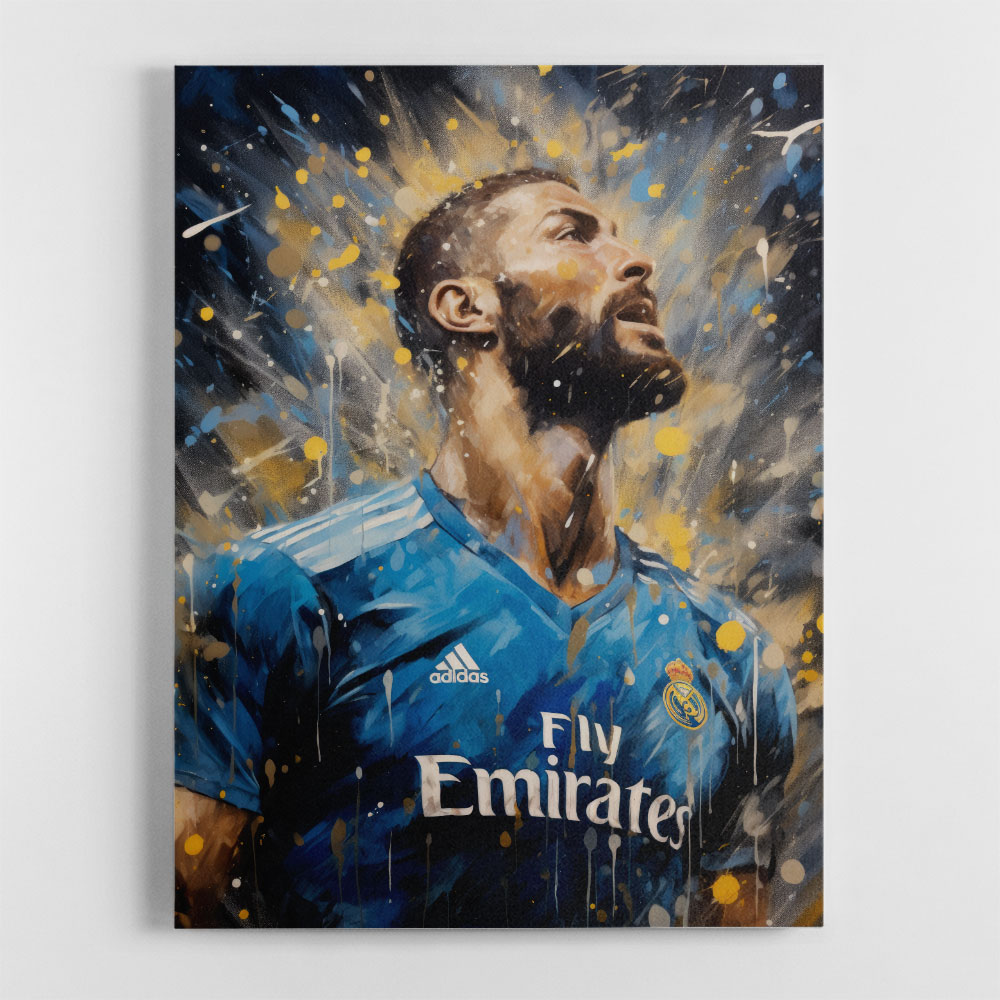 Karim Benzema Abstract Portrait 2 Wall Art