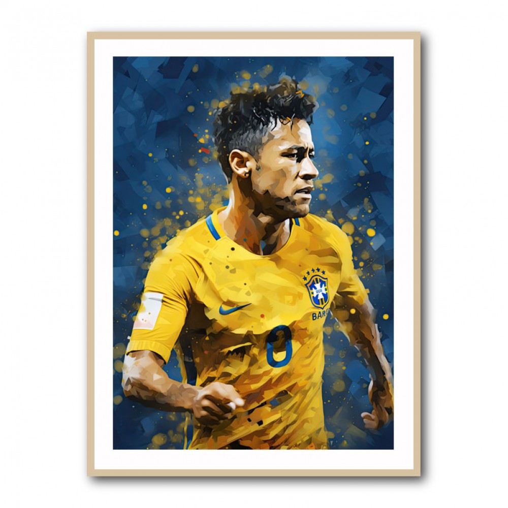 Neymar Abstract Portrait Wall Art