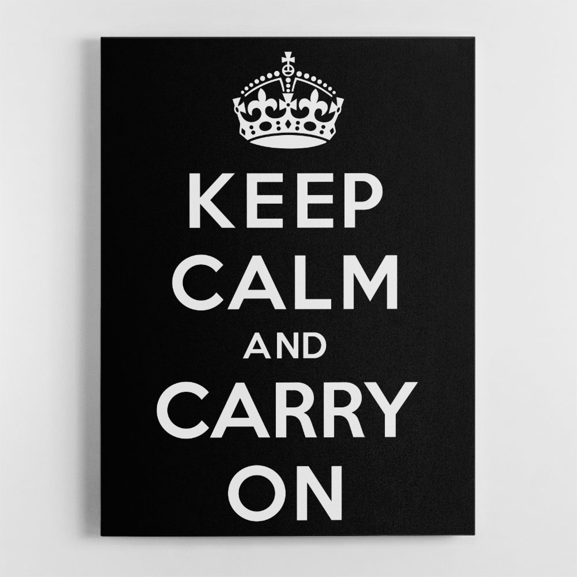 Keep Calm and Carry On - Black Wall Art