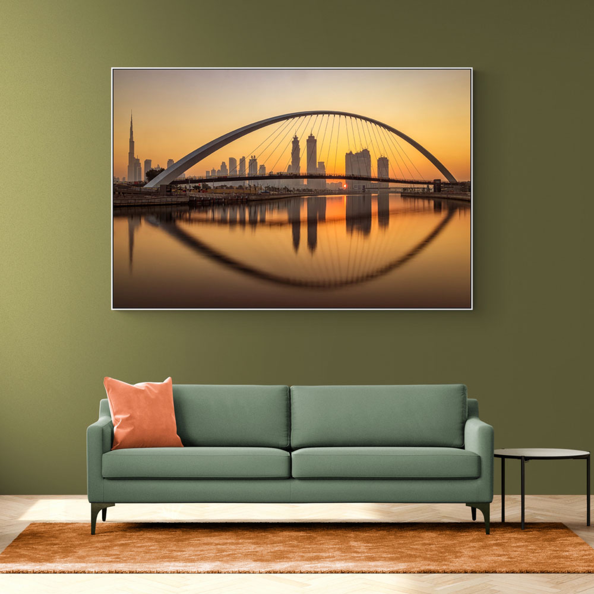 Sunrise at the Dubai Water Canal Wall Art