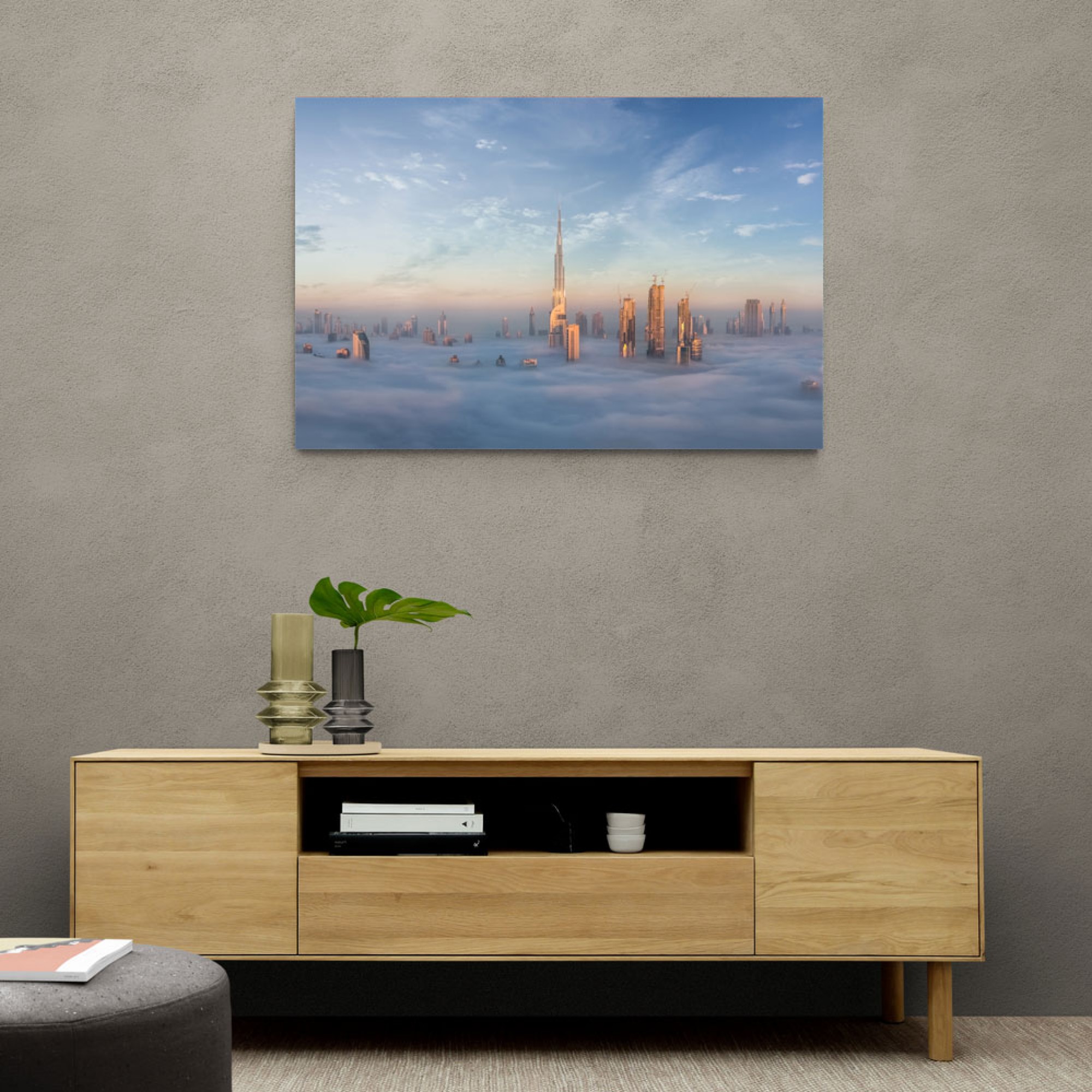 Dubai Sinking in Fog Wall Art