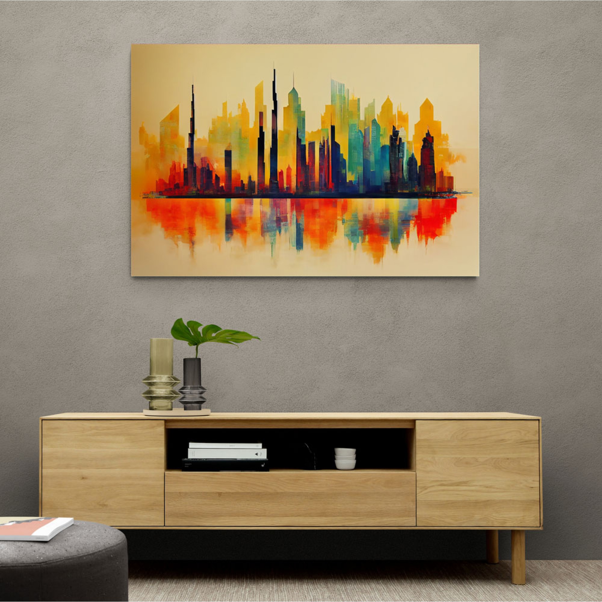 Dubai Skyline Abstract Wall Art